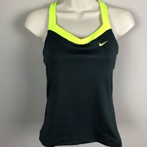 Nike Dri-Fit Dark Gray and Neon Yellow Tank Top